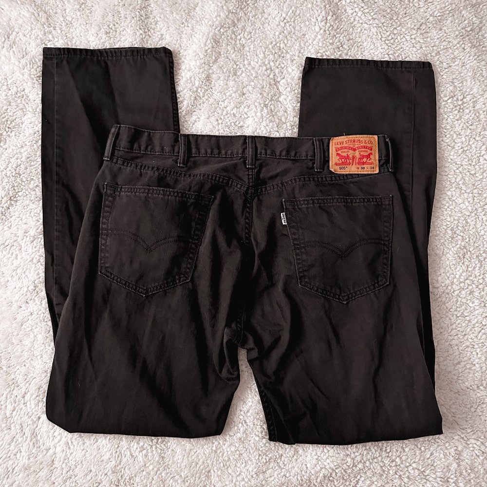 Men's Black 505 Levi's Straight Leg